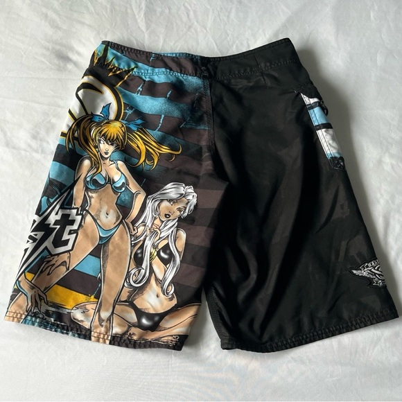 Vintage Cyber/Y2K Men's Graphic Board Shorts - Picture 2 of 5